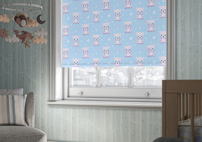 Little Bear, Blue Cotton - Roller Blind - Image 5
